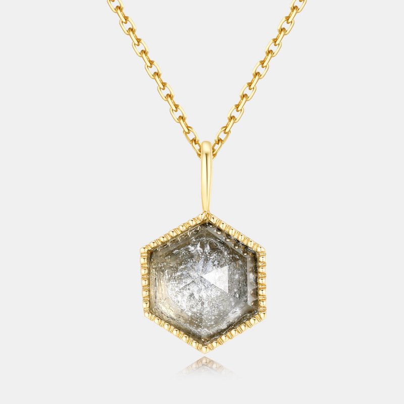 Memorial 18K-Gold Necklace - New Victorian Pendant (Hexagon) KNB02 - Necklaces - Glass Multicolor