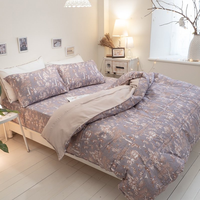 鹿先生的奇幻小屋  四季磨毛布 台灣製造 【超取限一組】 - 寢具/床包 - 聚酯纖維 紫色
