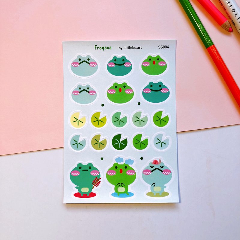 Frogsss Sticker Sheet SS004 - Stickers - Paper Green