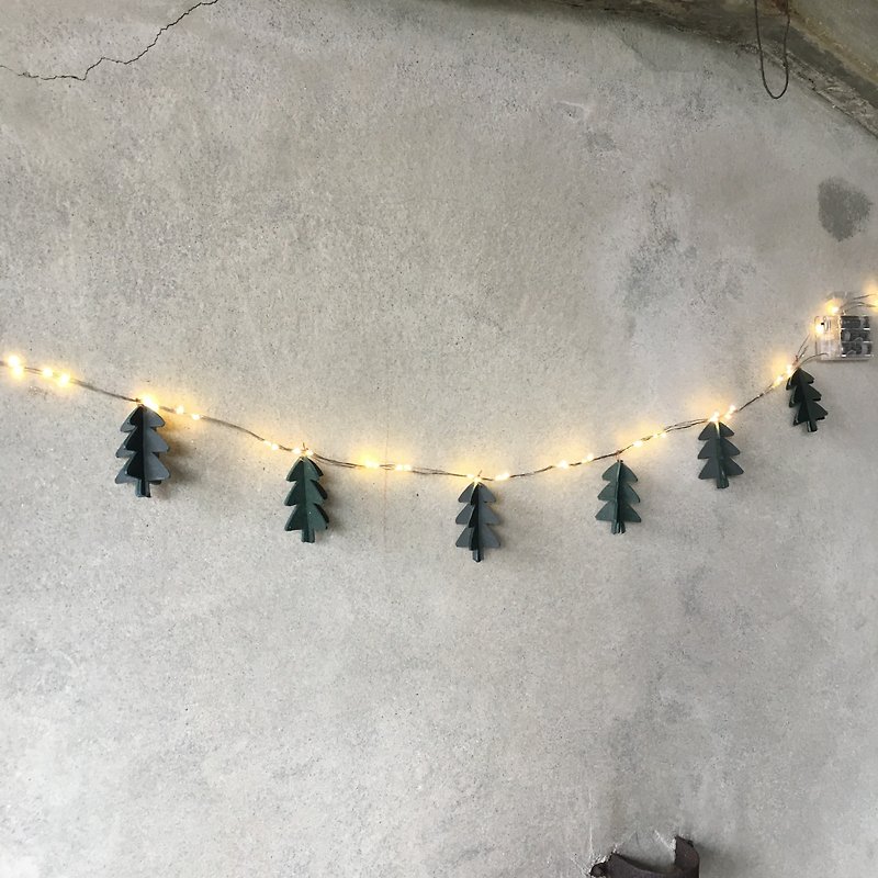 皮革聖誕樹燈串燈飾 || 聖誕禮物 佈置 交換禮物 || DIY 手作材料