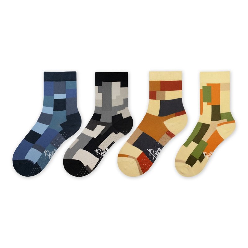 【in Pairs】Blocks | Child socks - Socks - Cotton & Hemp Multicolor