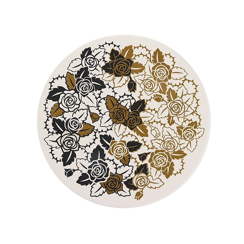 Rose Water Absorbent Coaster - Coasters - Porcelain Gold