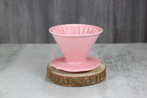 自然釉文創工作室 【母親節禮物】粉紅泡泡 50度角 自然釉咖啡濾杯 鶯歌燒 臺灣製造