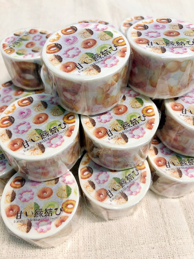 Akaneiro H Cafe Masking Tape - Donuts & Ribbons Collection - Washi Tape - Paper 