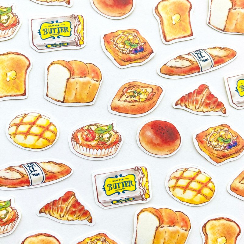 Breadフレークシール【30枚入】パン - 貼紙 - 紙 咖啡色