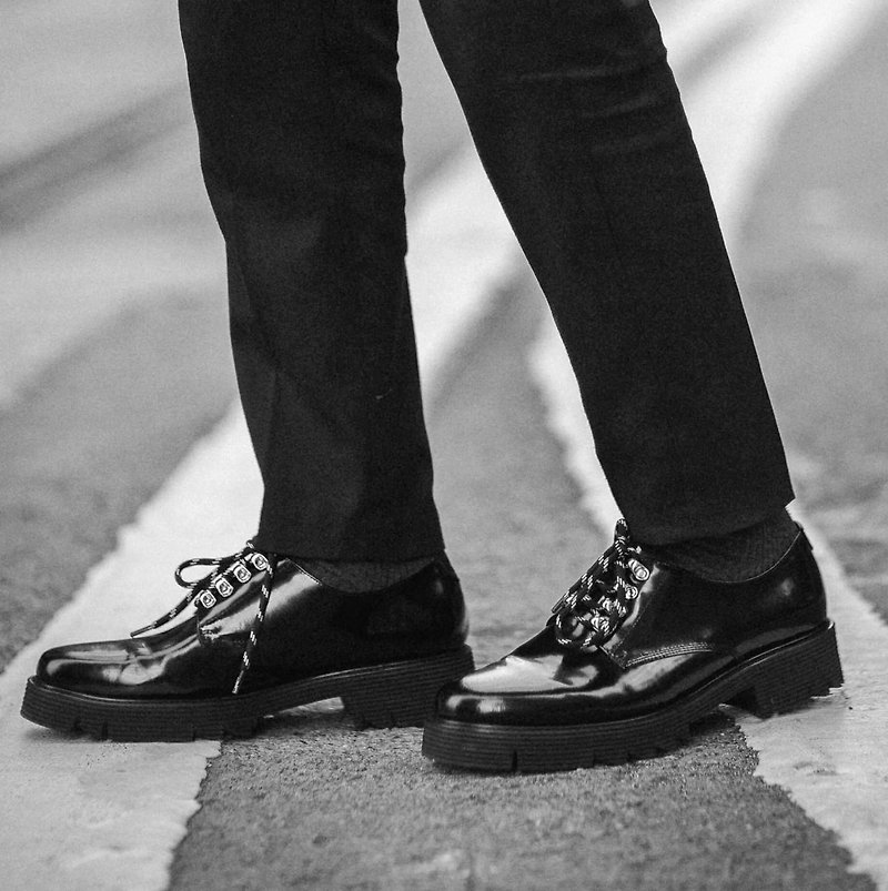 Men's Metal Laceup - Men's Leather Shoes - Genuine Leather Black