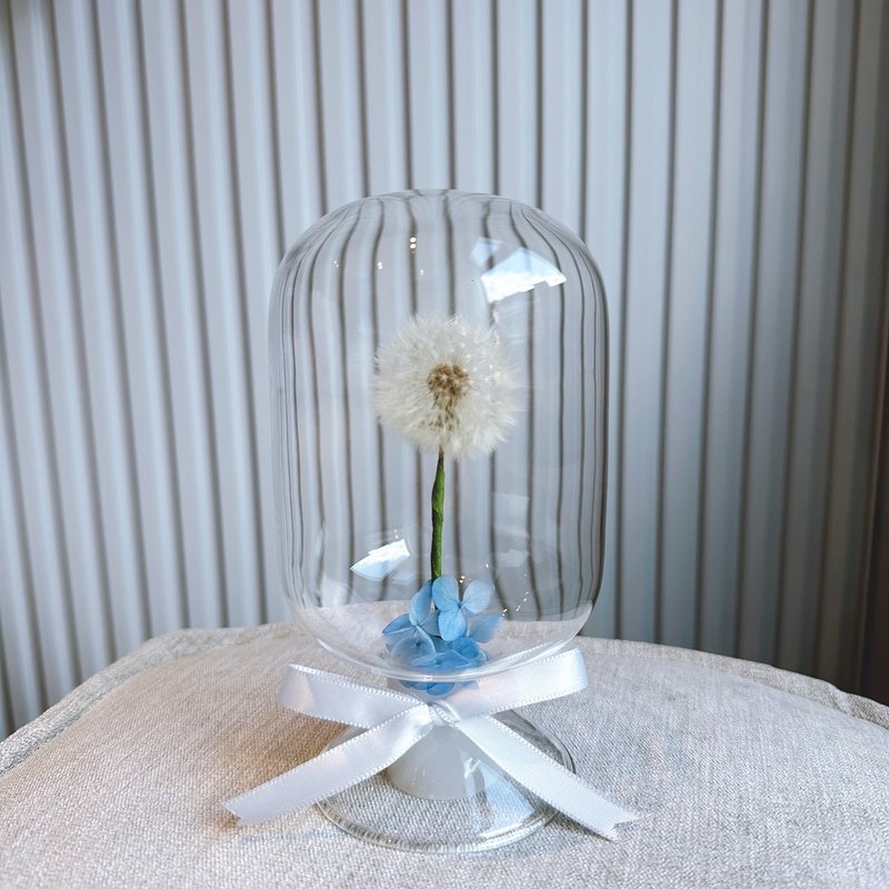 Everlasting Dandelion Glass Bottle. jellyfish bottle - ช่อดอกไม้แห้ง - พืช/ดอกไม้ 