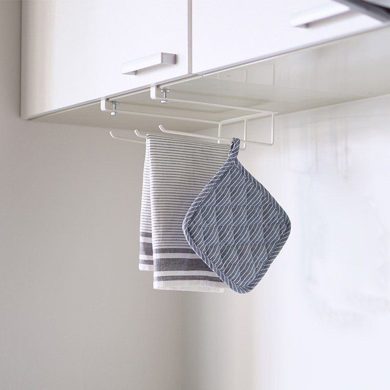 Drillless Cabinet Towel Rack - ชั้นวาง/ตะกร้า - วัสดุอื่นๆ ขาว