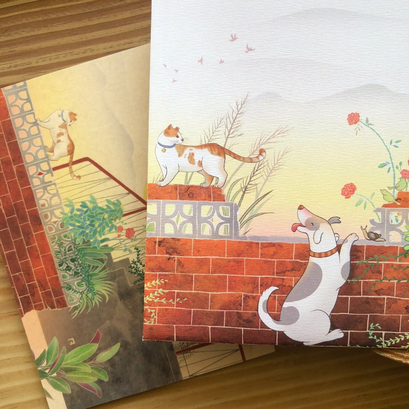 【Slowly】Themed Series Postcards - Cats and Dogs / Nostalgia / Village Life / Vin - Cards & Postcards - Paper Red