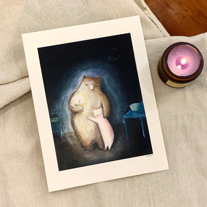 Art print 印刷畫 - 燭光 Have Faith - Little Bear and Pig - 海報/掛畫/掛布 - 其他材質 