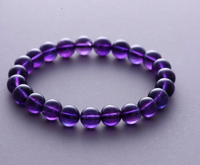 紫水晶8mm手鍊| 烏拉圭巴西紫晶手鏈| 天然水晶客製化禮物- 設計館Pink 