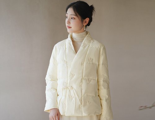 初蟬 新中式 羽絨服冬季新鴨絨短上衣中國風盤扣漢服外套