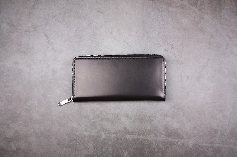 Ultra-light lambskin long clip black - Wallets - Genuine Leather Black