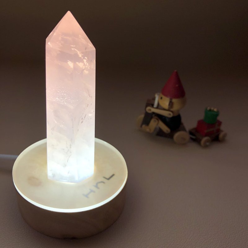 【開運水晶燈】天然粉晶 告別單身 業績長紅也可很文青 (含燈座 - 擺飾/家飾品 - 水晶 白色