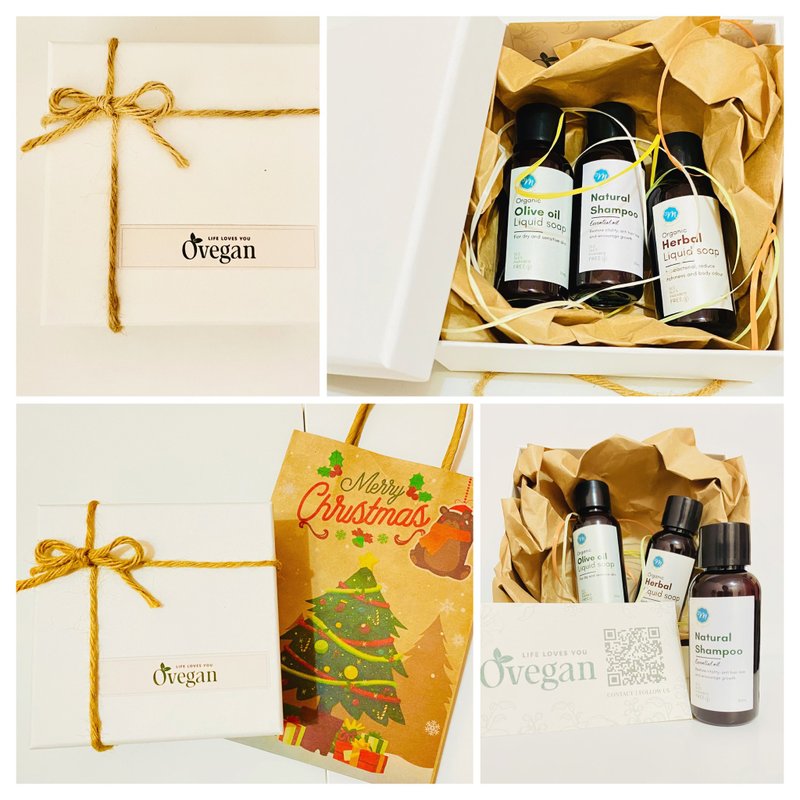 プレゼント交換 クリスマス限定スペシャルセット 天然エッセンシャルオイル バス＆シャワーセット 予算500 - トラベルキット - エッセンシャルオイル ブラウン