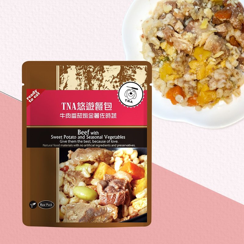 TNA Youyou Meal Pack Series - Beef Stewed with Tomatoes, Golden Potatoes and Seasonal Vegetables - 150g - Edible for Dogs and Cats - Snacks - Other Materials Red