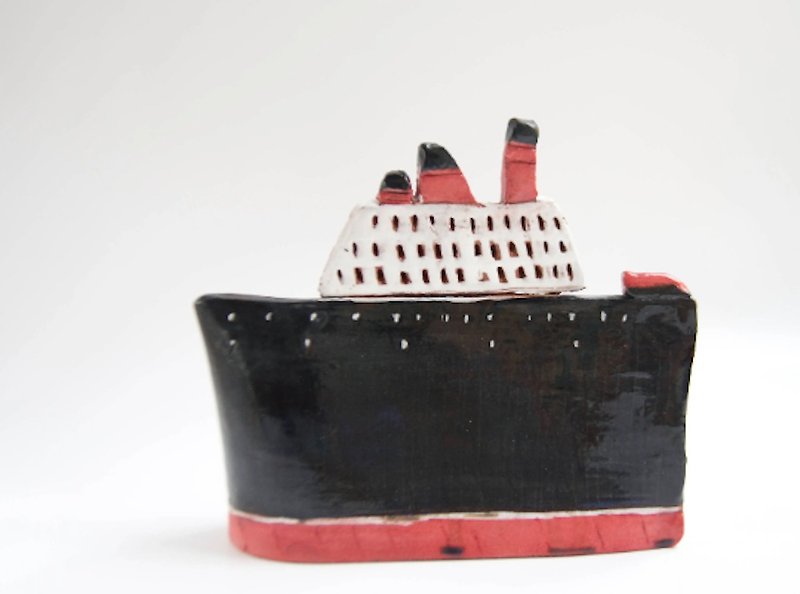 ดินเผา เซรามิก สีน้ำเงิน - Model Ship-Ceramic-Miniature Boat-Nautical Decor-Sea Decor-Ceramics And Pottery