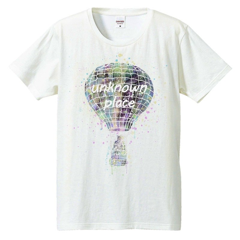 T-shirt / Space balloon - เสื้อยืดผู้ชาย - ผ้าฝ้าย/ผ้าลินิน ขาว