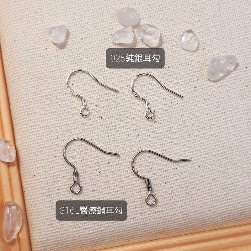 Additional purchases_925 sterling silver ear hook, 316L medical steel ear hook (not available for purchase separately) - ต่างหู - เงินแท้ หลากหลายสี
