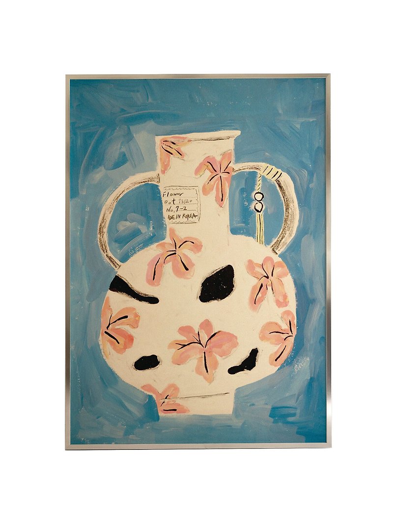 A vase with flower patterns (Poster&Card) - 海報/掛畫/掛布 - 紙 藍色