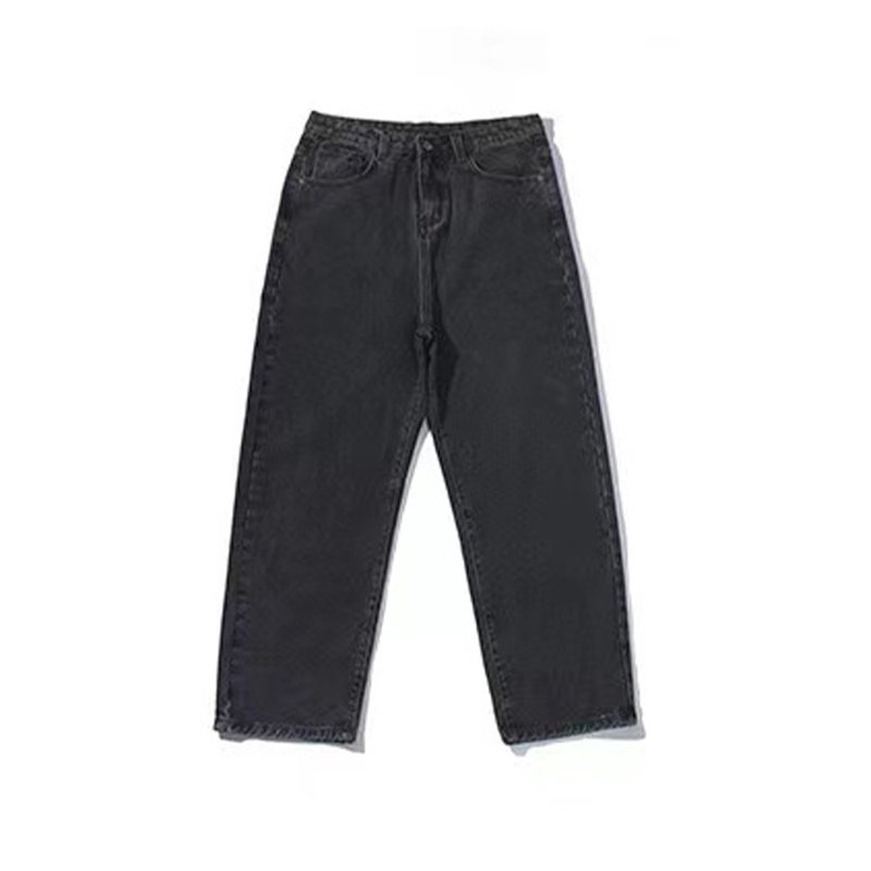 JANWONG special spot Japanese basic heavyweight washed wide-leg straight-leg jeans - Men's Pants - Other Materials 