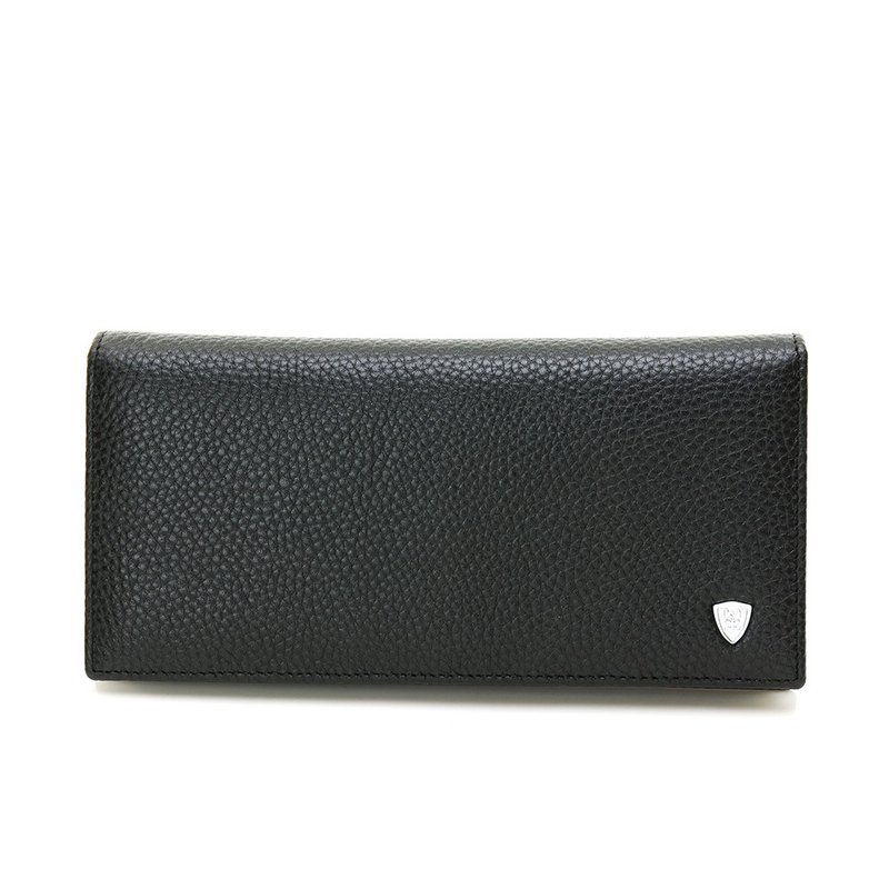 [Kim Anderson] Dempsey leather single window clamshell clip-mysterious black - กระเป๋าสตางค์ - หนังแท้ สีดำ