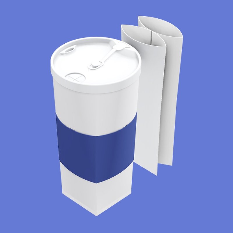 FOFOCUP Taiwan Creative Foldable 20oz Folding Cup (Blue Purple) - แก้ว - พลาสติก สีน้ำเงิน