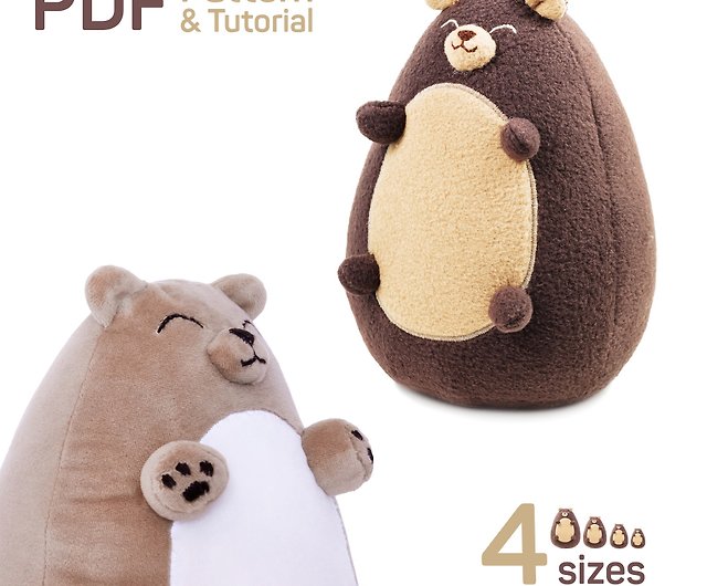 Digital】Plush Bear sewing pattern PDF, Teddy Bear pattern - Shop