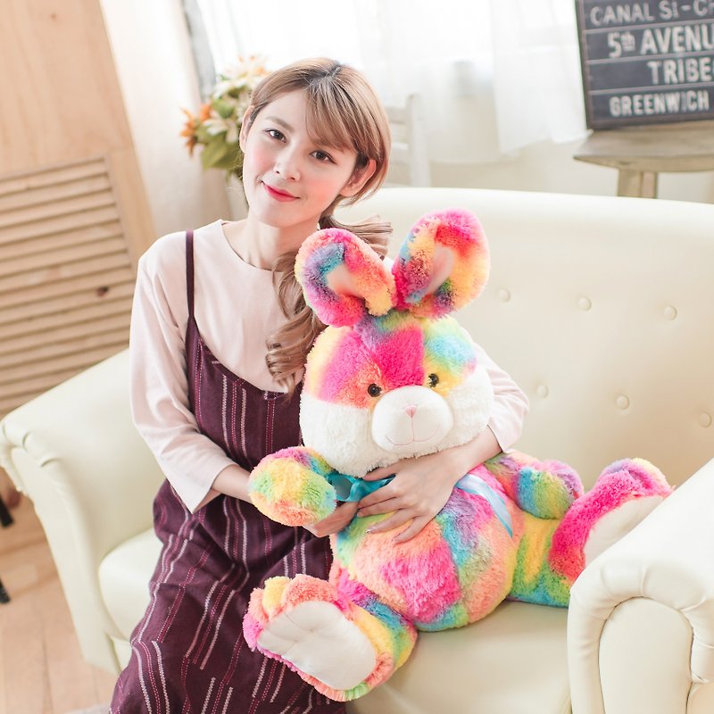 CANDY BEAR 25-inch Rainbow Candy Rabbit - ตุ๊กตา - เส้นใยสังเคราะห์ หลากหลายสี