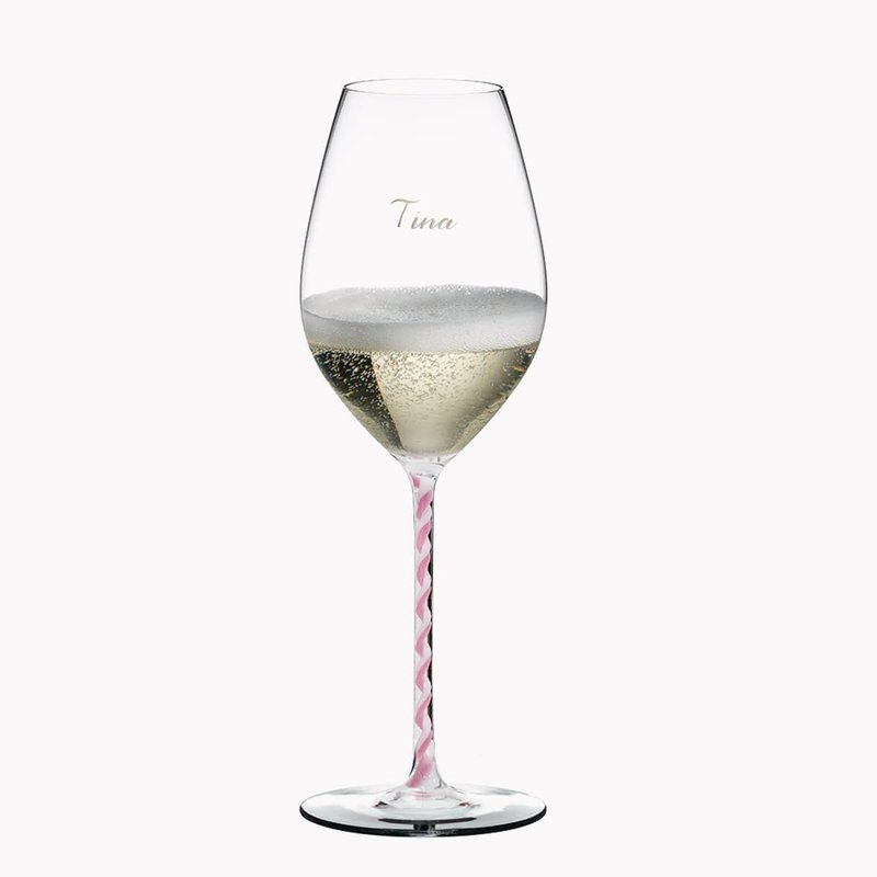限量445cc【Riedel刻字】Fatto A Mano 粉紅棒棒糖Lollipop香檳杯 - 酒杯/酒器 - 玻璃 粉紅色