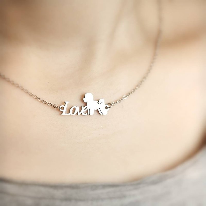 LOVE Stainless steel necklace - Necklaces - Other Metals Silver