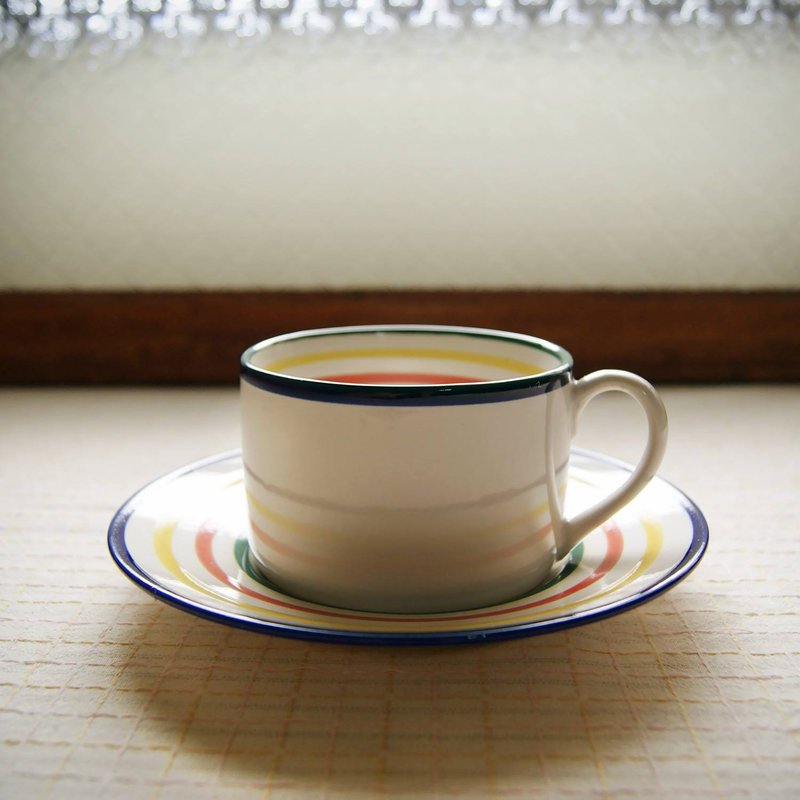 簡約色彩線條杯盤組 - 咖啡杯 - 瓷 多色