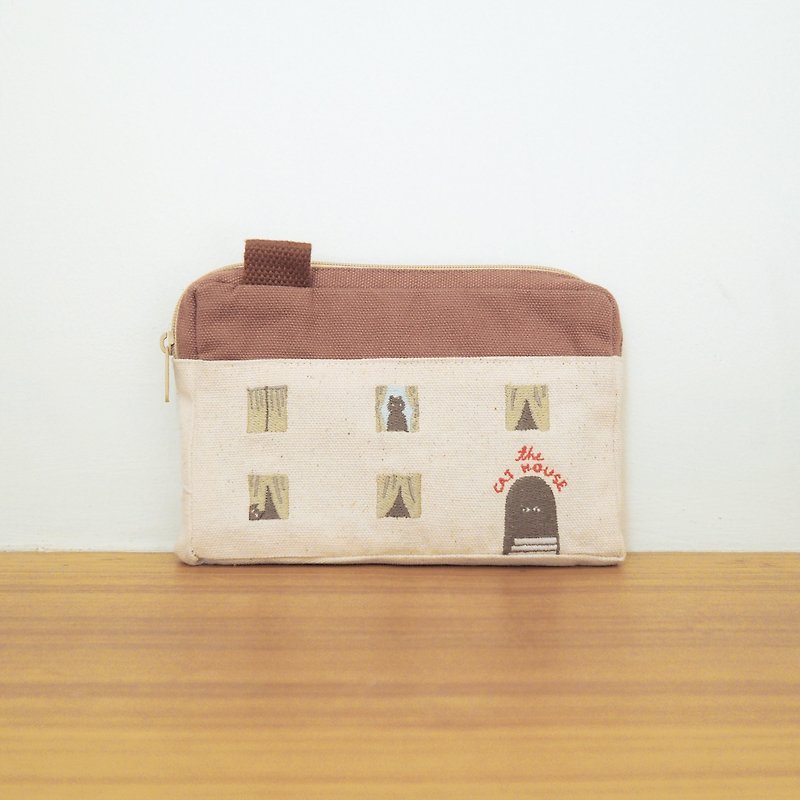 cat house phone pouch : natural - 手機殼/手機套 - 棉．麻 白色