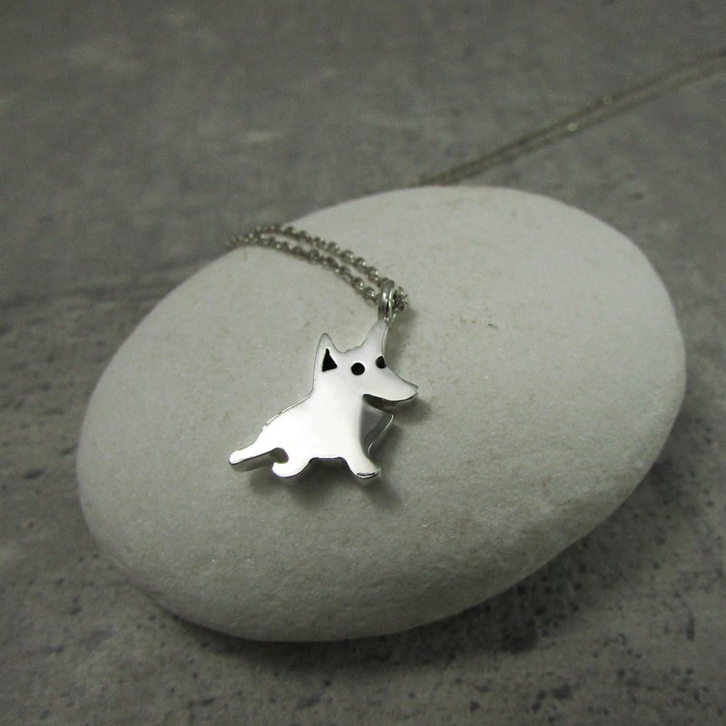 dog a necklace_小狗a項鍊 | 925銀 限量 設計師手做 動物 毛小孩 - 項鍊 - 銀 銀色