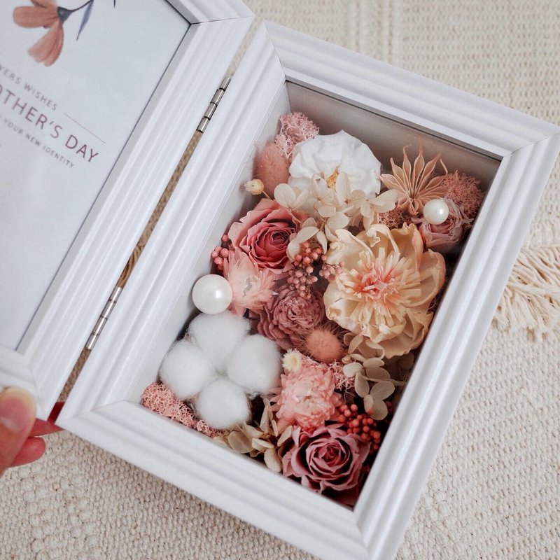 Preserved Flower Photo Frame Customized Photo Message Mother’s Day/Wedding Gift/Birthday/Anniversary/New Home - Dried Flowers & Bouquets - Plants & Flowers 