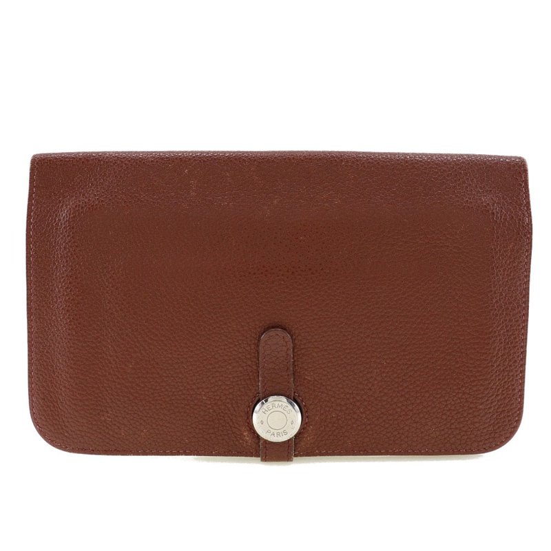 【日本直送】エルメス HERMES ドゴンGM 長財布 トリヨンクレマンス ボルドー シルバー金具  レディース【中古】 - 錢包/皮夾/長短夾 - 真皮 紅色