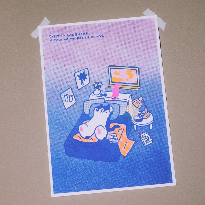 孤單小蟲 系列A4海報-Even In Laughter, A Part Of Me Feels - 海報/掛畫/掛布 - 紙 