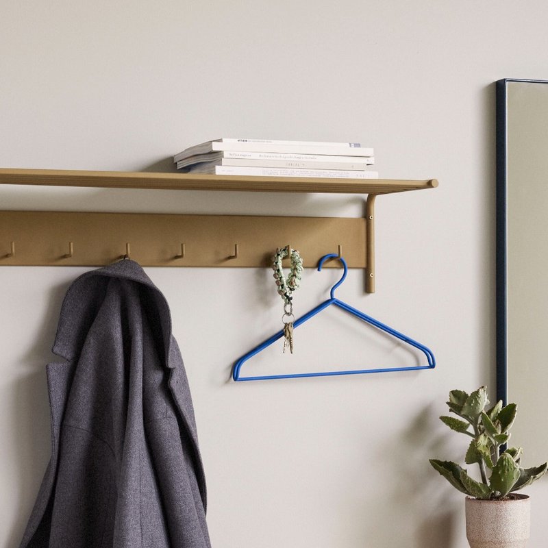 【Hübsch】－021510 Khaki Multifunctional Metal Wall Hanging Coat Rack Hook - Hangers & Hooks - Other Metals Khaki