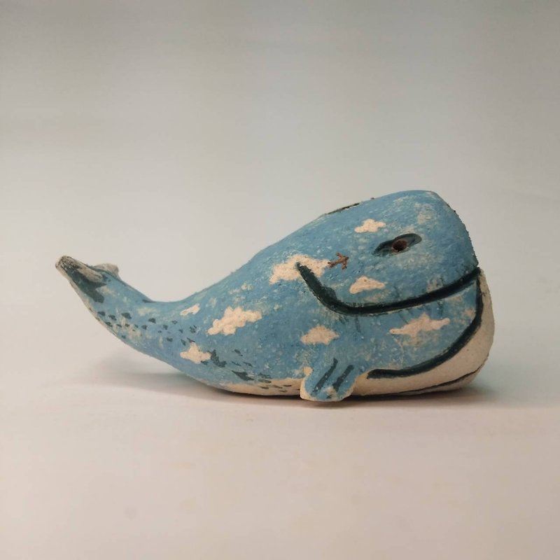 嚮往藍天的鯨 - 花瓶/陶器 - 陶 多色