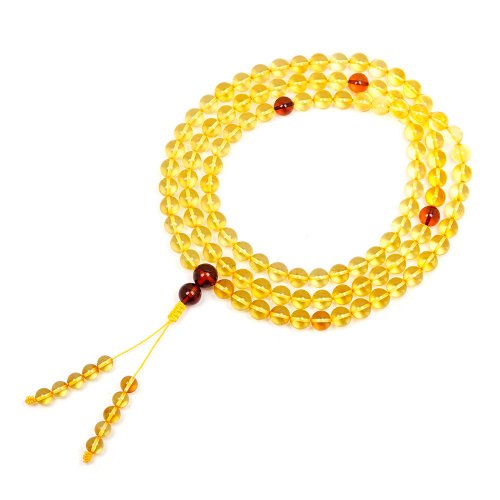 正佳珠寶 Gemsrich Jewelry 【正佳珠寶】琥珀 頂級黃金金珀 7.8-8.3mm 108顆轉運珠念珠
