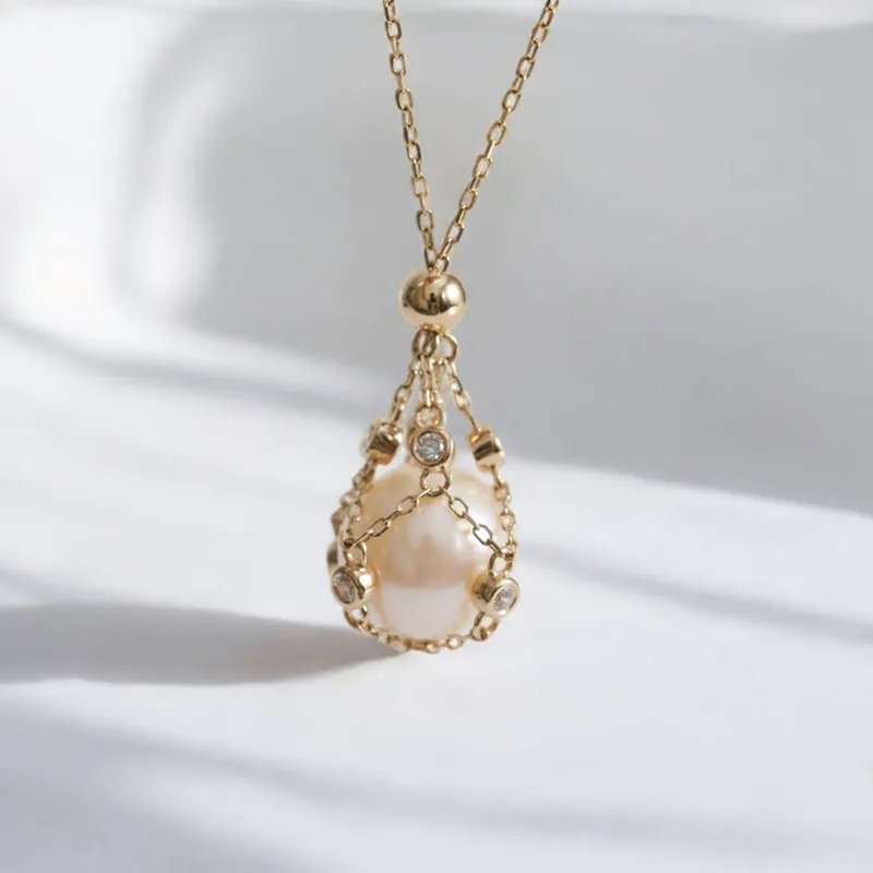 【 C.H. DELUXE 】PEARL BAG - Necklaces - Precious Metals Gold