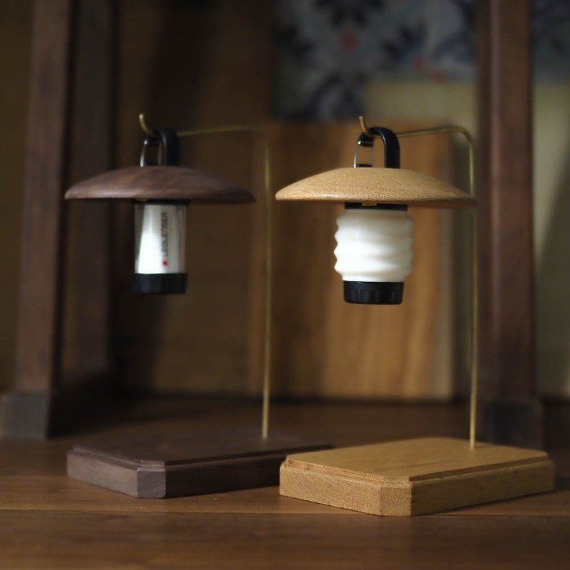 露營家居兩用實木座燈 2-ways Wooden Lamp - 燈具/燈飾 - 木頭 咖啡色