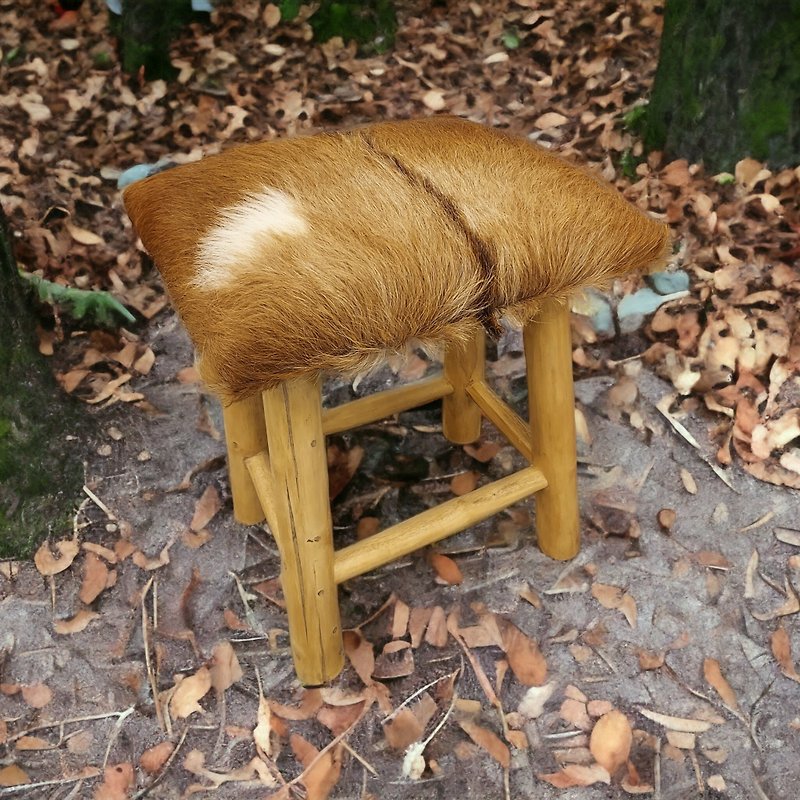 Ngrayudan goat hide stool - Chairs & Sofas - Wool 