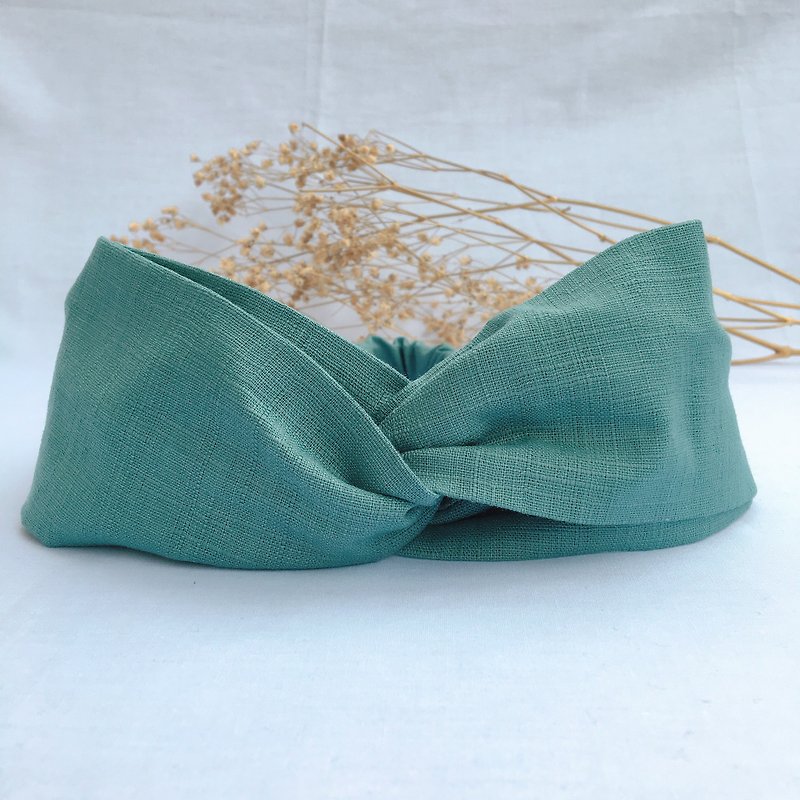 Forest Green-Plain Cross Headband | Haibo Handmade - Headbands - Cotton & Hemp Green