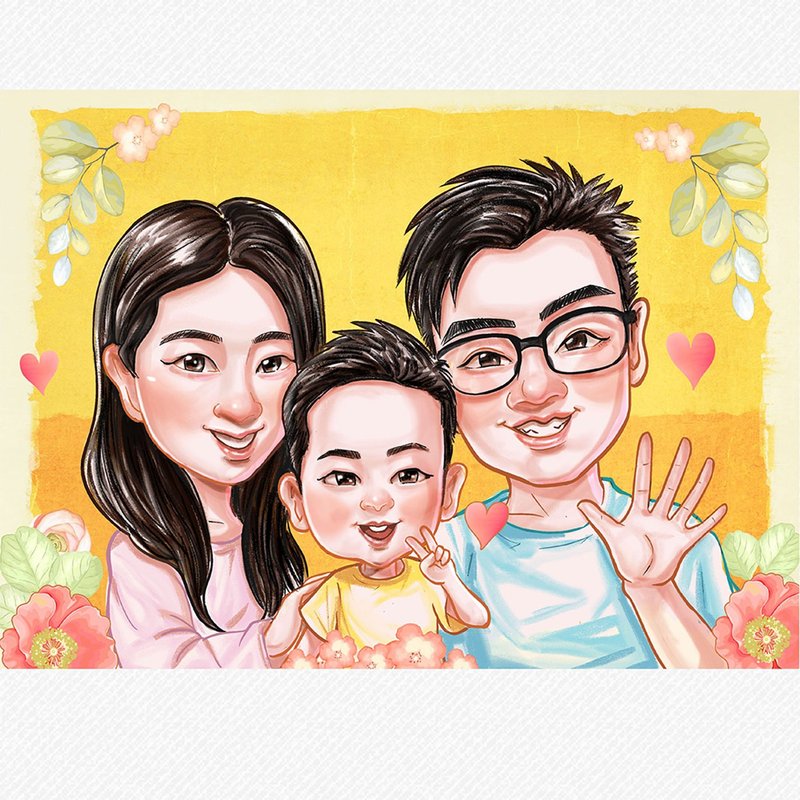 精美数码绘似颜绘 手绘Q版漫画肖像定制礼物 - 似顏繪/客製畫 - 紙 