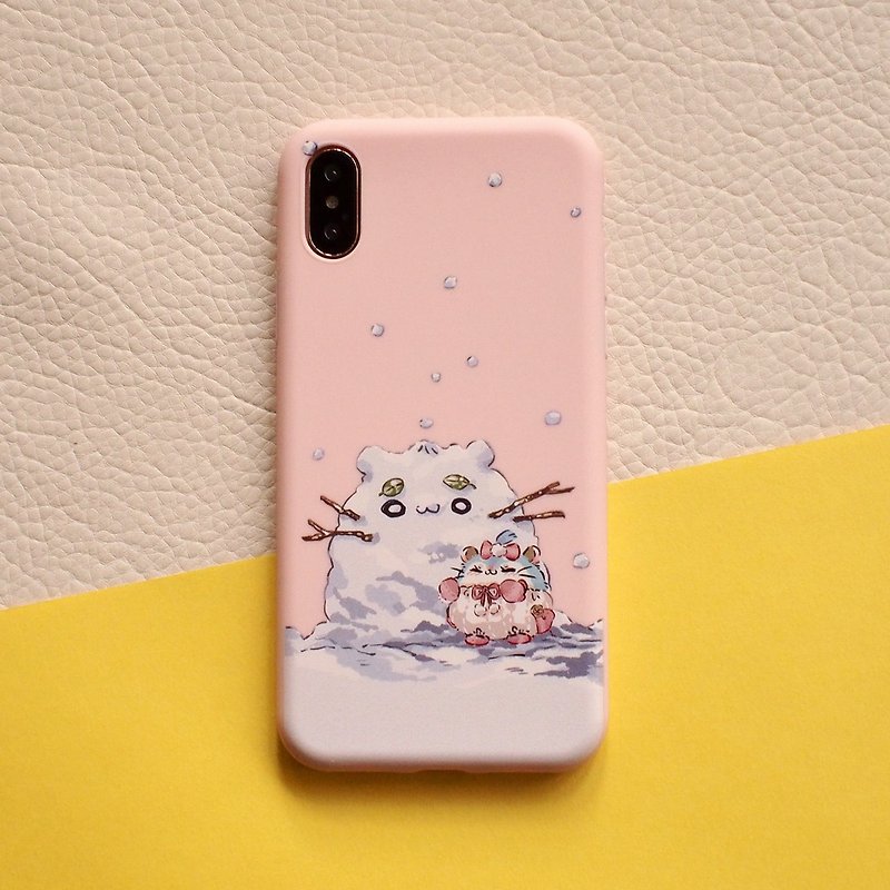-Smartphone case for iPhone series, snowman, iphone 14/ 13pro , 12mini, max, case strap- - เคส/ซองมือถือ - พลาสติก สึชมพู