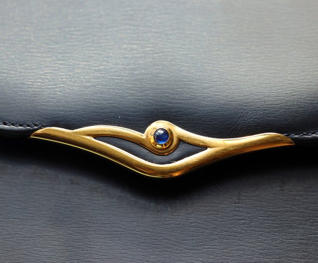 カルティエ Cartier サファイア クラッチバッグ ゴールドチェーン