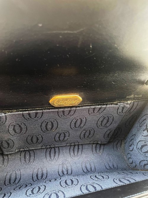 カルティエ Cartier サファイア クラッチバッグ ゴールドチェーン