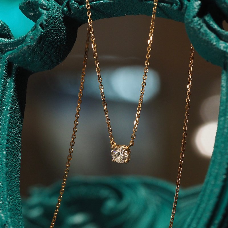 18K Gold The Only Diamond Necklace - สร้อยคอ - เครื่องประดับ 