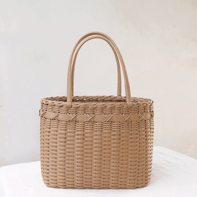 Japanese paper rattan intellectual woven handbasket - Handbags & Totes - Eco-Friendly Materials 